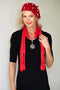 A810 Fringed Scarf - Red