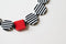 A771 Stripe Necklace - Black/White/Red