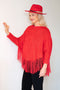 A804 Fringed Overtop - Red