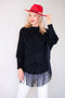 A804 Fringed Overtop - Black