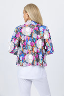 5064 Short Drape Cardi - Multi CIrcles