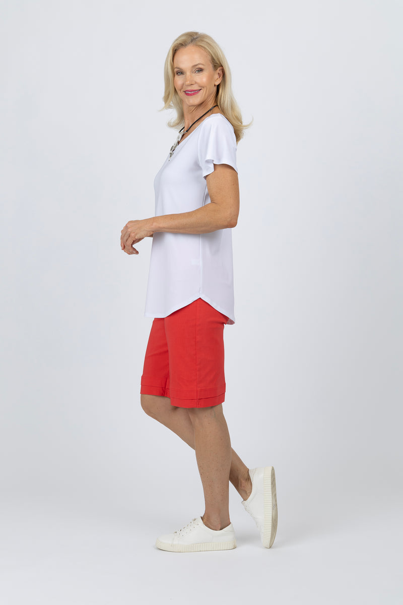 4175 Manhattan Cuff Short - Hibiscus