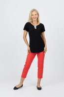 4648 7/8 Jean Pant - Hibiscus