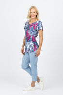 5249 Two Way Top - Pink Leaf