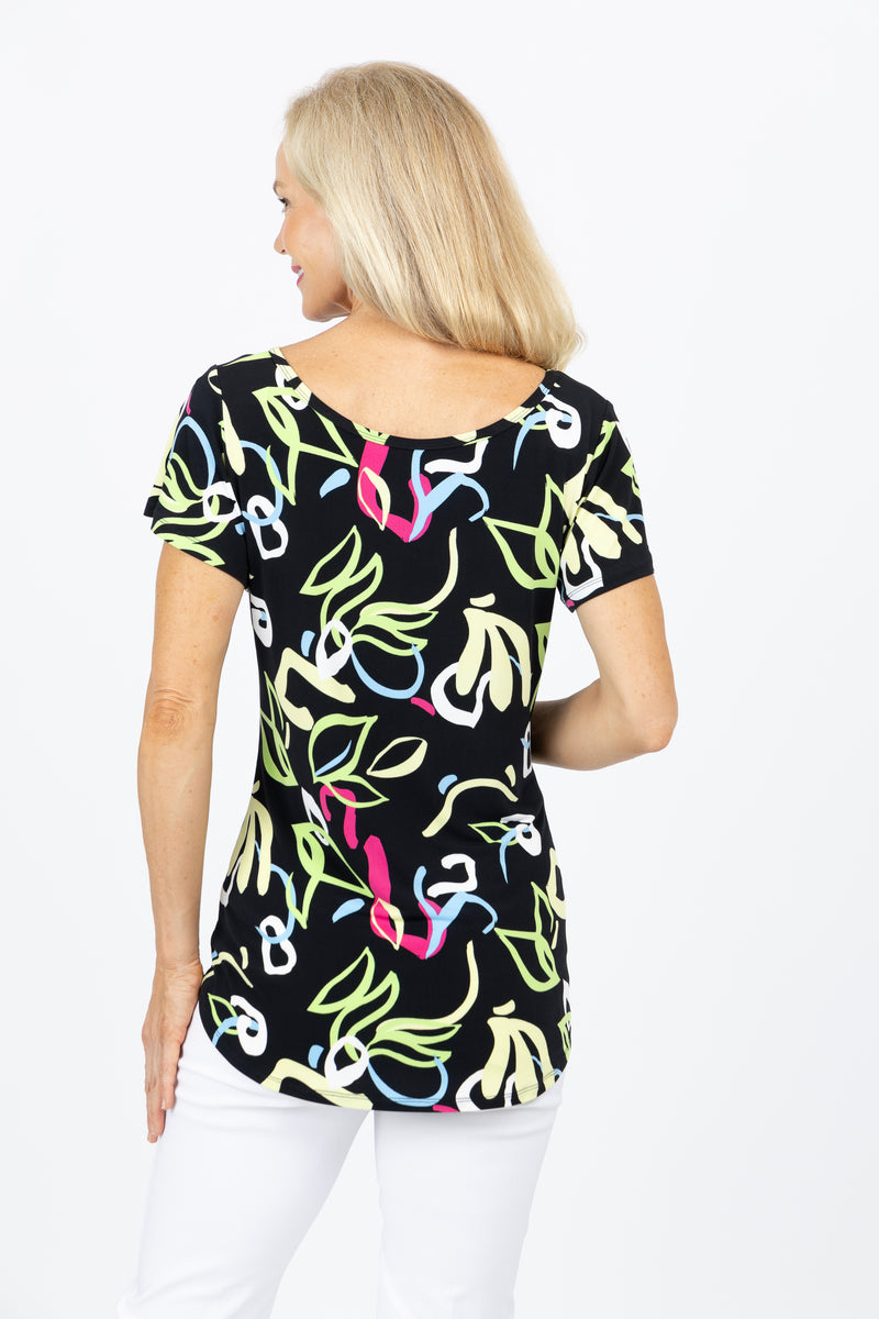 5249 Two Way Top - Squiggle Multi