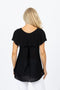 5221 V-Neck Frill Top - Black