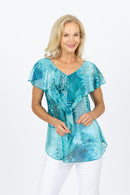 5221  Frill Top -   Aqua