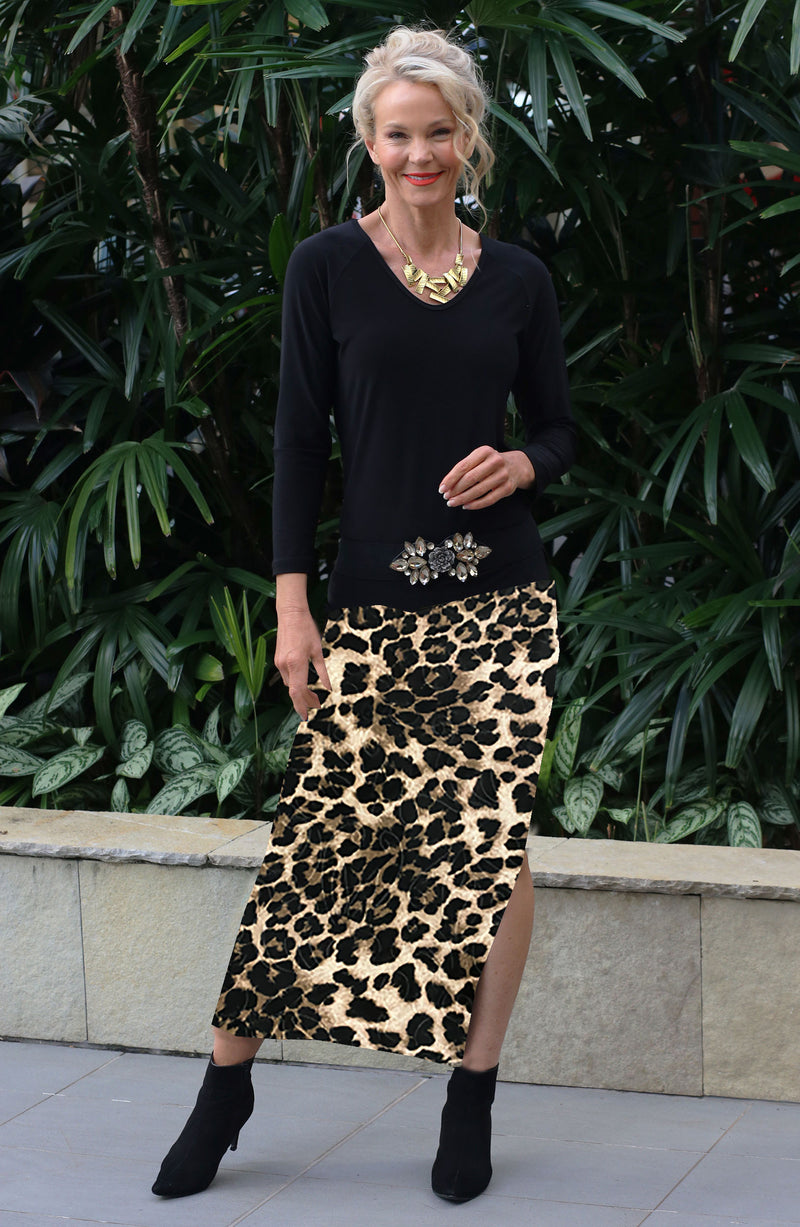 4231E Maxi Skirt - Leopard