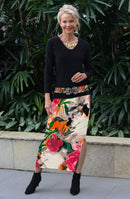 4231E Maxi Skirt - White Flower