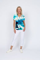 4236E Sorento Short Sleeve Raglan - Green Leaves