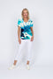 4236E Sorento Short Sleeve Raglan - Green Leaves