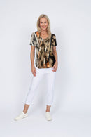 4236E Sorento Short Sleeve Raglan - Orange Lattice