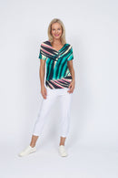 4236E Sorento Short Sleeve Raglan - Green Leaves