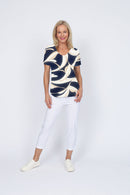 4236E Sorento Short Sleeve Raglan - Navy Swirl