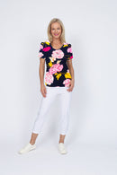 4236E Sorento Short Sleeve Raglan - Navy Flower