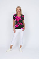 4236E Sorento Short Sleeve Raglan - Pink Flower