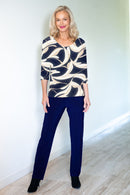 4237e Sorento 3/4 Raglan - Navy Swirl