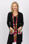 5042 Pocket Cardigan - Black/White Flower