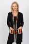 5042 Pocket Cardigan - Black/Lava