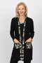 5042 Pocket Cardigan - Black/Wild Animal