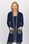 5042 Pocket Cardigan - Navy/Seascape