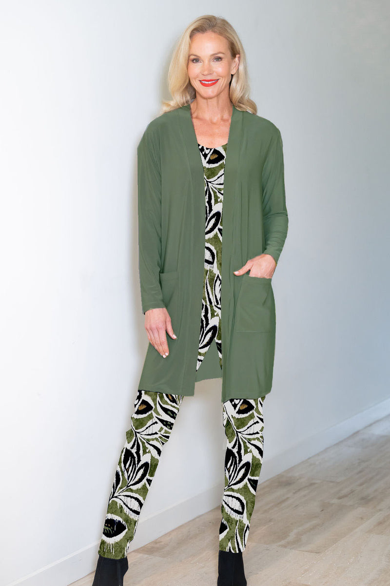 4265E Pocket Cardigan - Khaki
