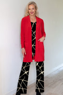 4265E Pocket Cardigan - Red