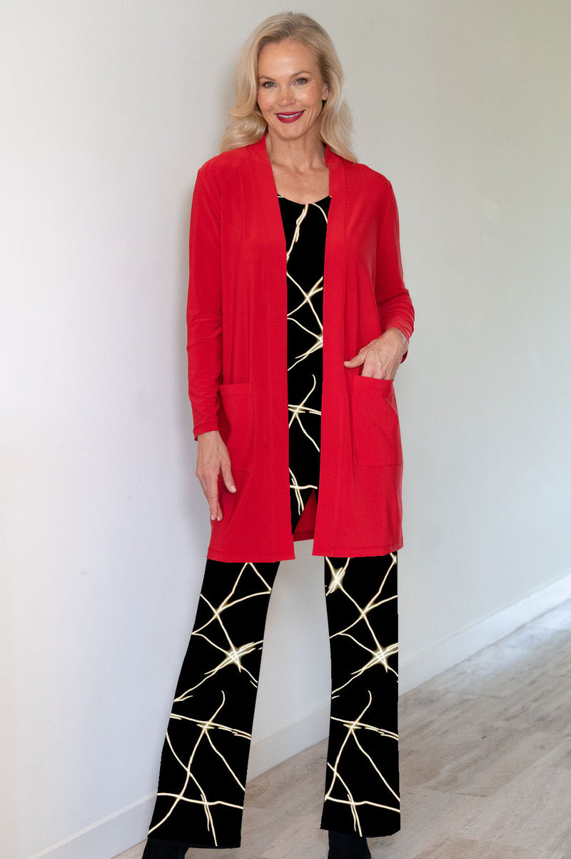 4265E Pocket Cardigan - Red