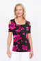 4329 Cutaway Top - Pink Flower