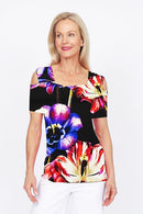 4329 Cutaway Top - Floral Spray