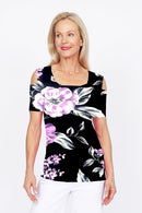 4329 Cutaway Top - Lavender Flower