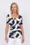 4329 Cutaway Top - Navy Swirl