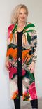 4542 Long Cardigan - White Flower