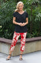 4648 Manhattan 7/8 Jean Pant - Red/White