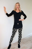 4777 Plain Long Tight - Blk/Wht Spot