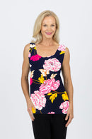 5024 Basic singlet - Navy Flower