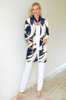 5042 Pocket Cardigan - Navy Swirl