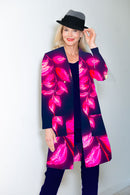 5042 Pocket Cardigan - Pink/Navy Lily