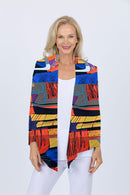 5064 Short Drape Cardi - Geometric