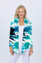 5064 Short Drape Cardi - Green Leaves