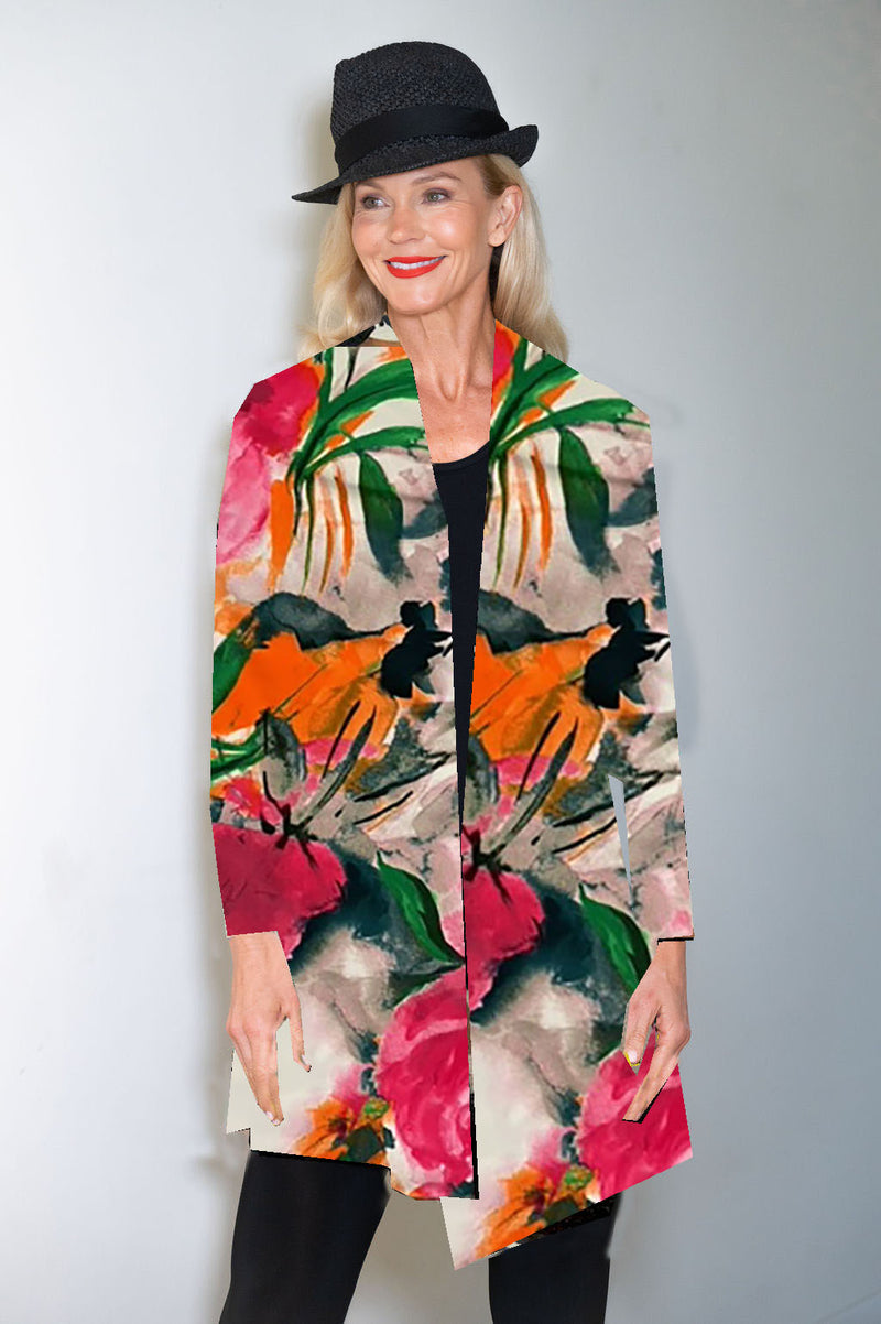 4269E Drape Cardi - White Flower