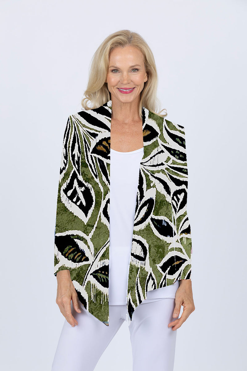 5064 Short Drape Cardi - Earth