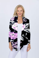 5064 Short Drape Cardi - Lavender Flower
