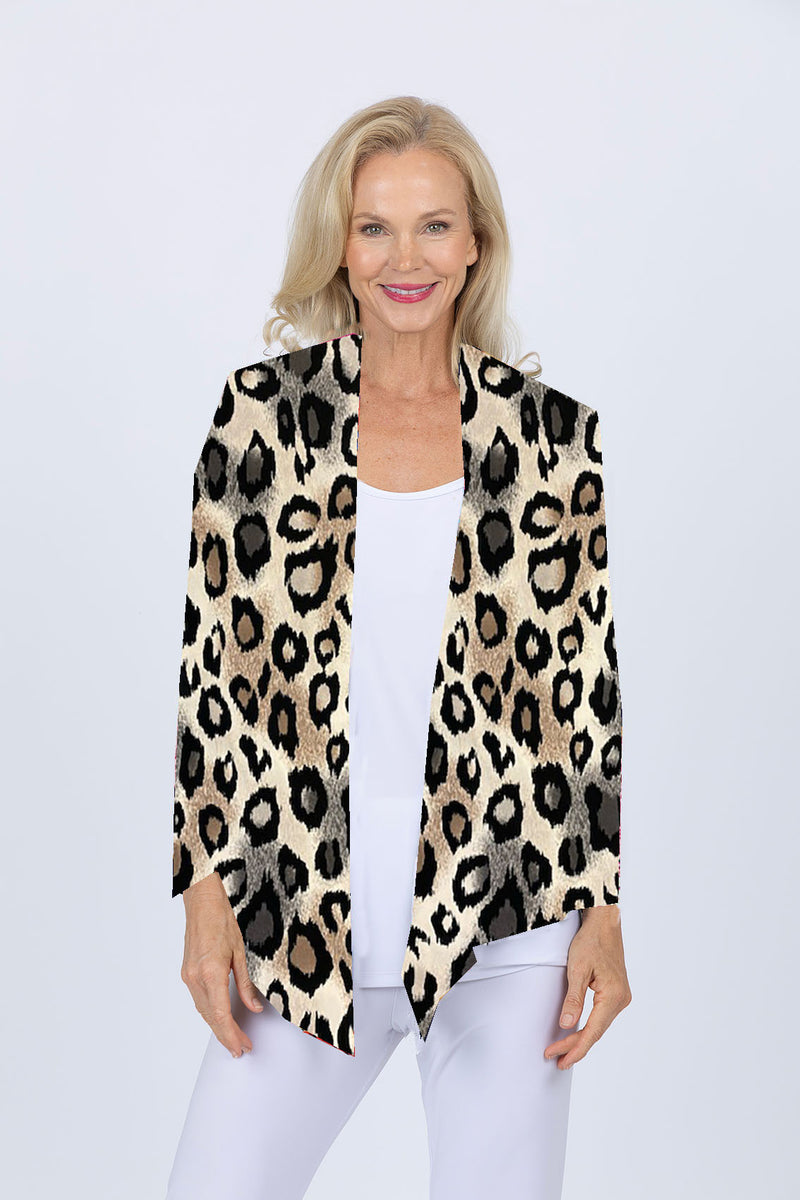 5064 Short Drape Cardi - Lynx