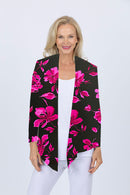 5064 Short Drape Cardi - Pink Flower