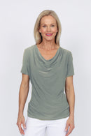 5078 Cowl Top - Pewter