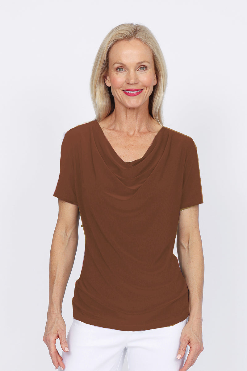 5078 Cowl Top - Tan