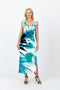 5096 Slim Singlet Dress - Green Leaves
