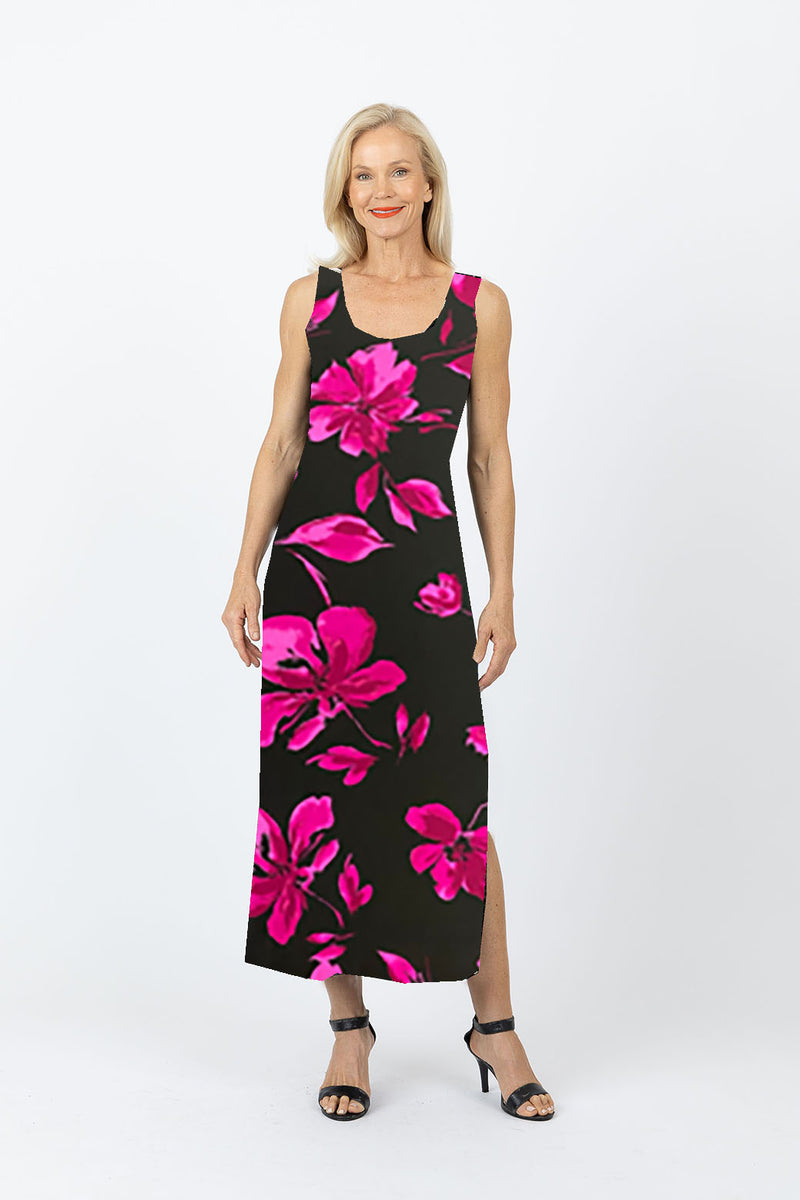 5096 Slim Singlet Dress - Pink Flower
