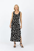 5096 Slim Singlet Dress - Blk/Wht Spot